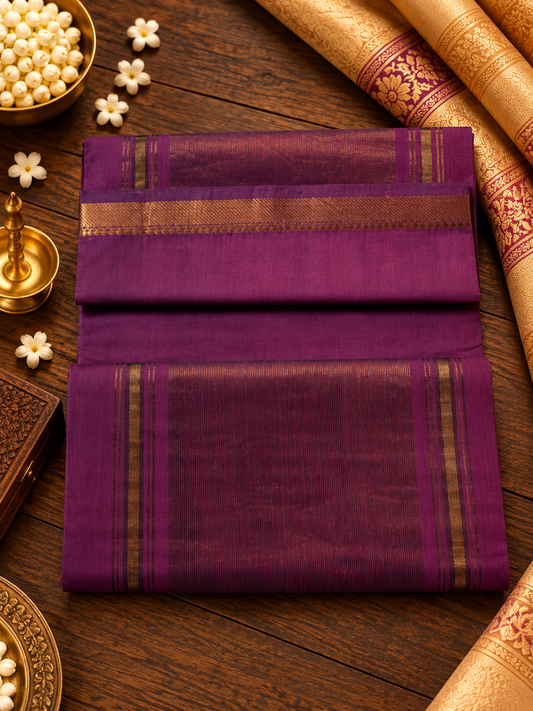 Deep Magenta Pure Mangalagiri Cotton Saree